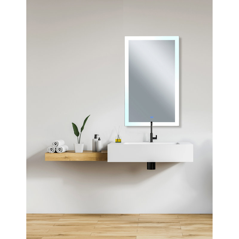 Miroir de salle de bain lumineux Damitra, 49 po x 29,5 po