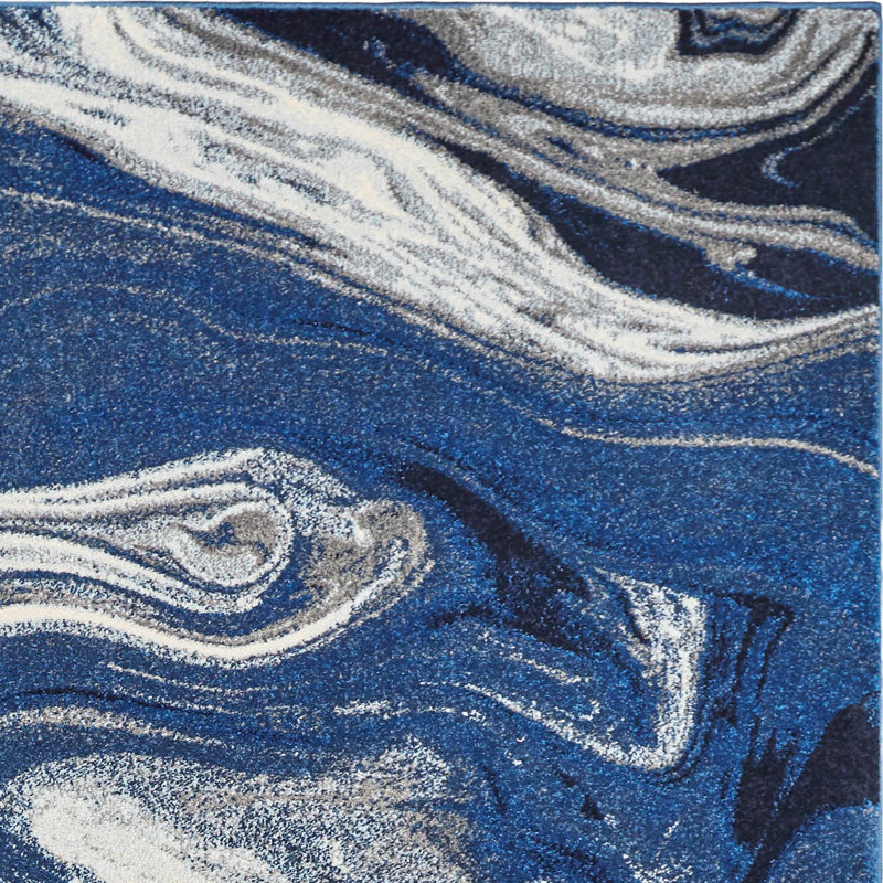 Tapis bleu / beige Chousein