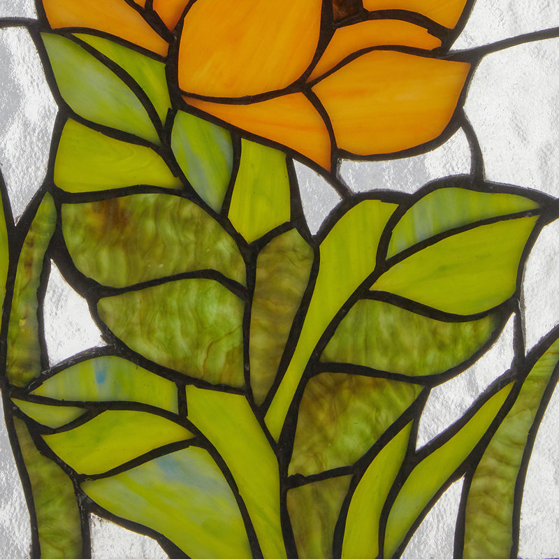 11.25”H Multicolored Sunflower Stained Glass Window Panel 11.25”H Multicolored Sunflower Stained Glass Window Panel