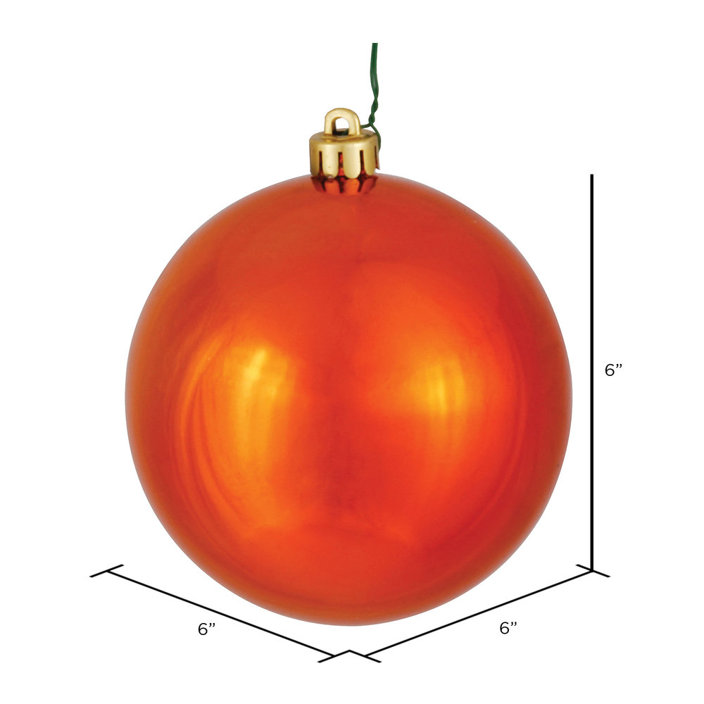 The Holiday Aisle® 6" Shatterproof Bauble, Burnish Orange