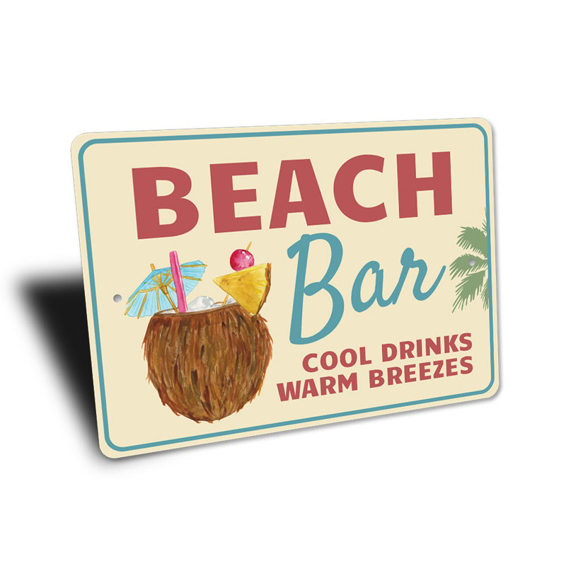 Plaque de plage en aluminium, H 12 po x l 18 po x P 0,06 po