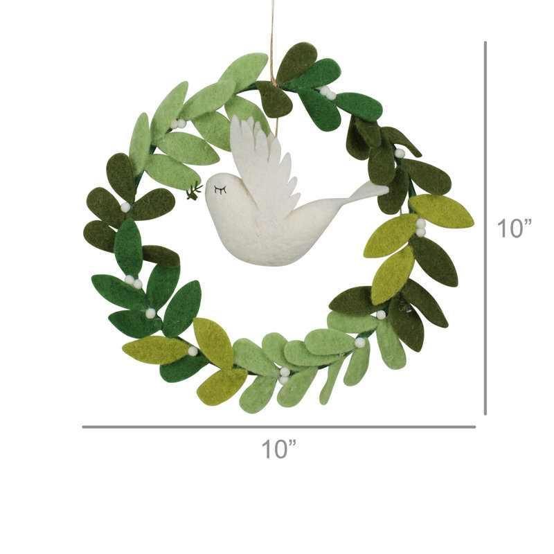 Metal 10'' Dove Wreath