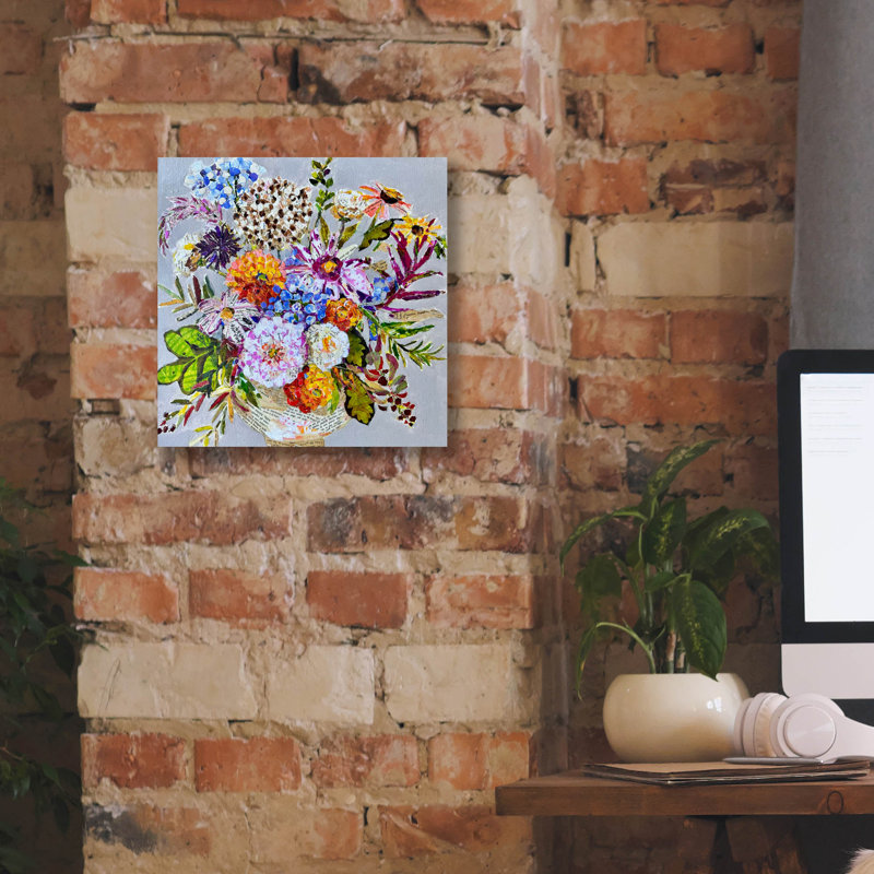 «Mixed Floral» par St Hilaire Elizabeth, art mural sur toile, H 12 po x l 12 po
