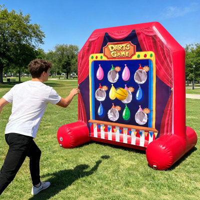 Inflatable Carnival Games 2-in-1 Tic Tac Toe & Scoring Toss Game with Air-Tight Seal, Commercial PVC Dual Interactive Sports Games, Portable for Commercial Events, Christmas Parties, and Family Activities