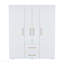 Garde-robe, rangement multi-sections avec tringles de suspension, tablettes et 2 tiroirs-1958295286