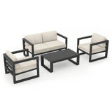 Avion 4 Piece Sofa Seating Group with Sunbrella Cushions