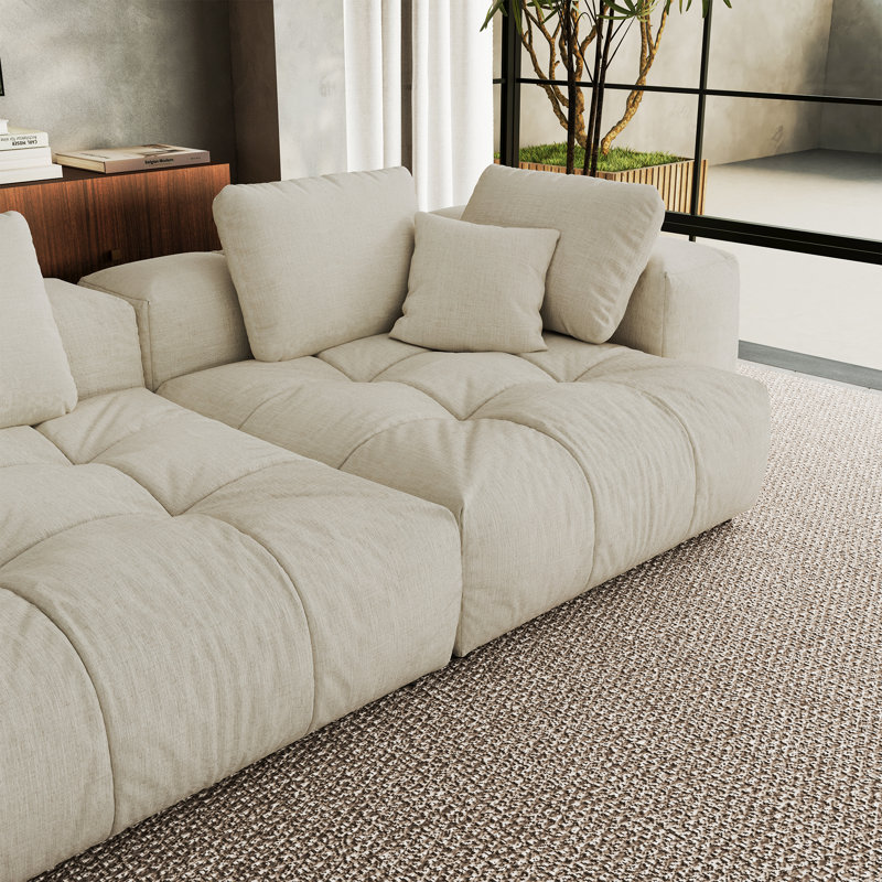 Manistique 108'' Upholstered Sofa, Cloud Sofa Couch Modular Sectional Sofa Modern Sofa for Living Room Bedroom Apartment, 2