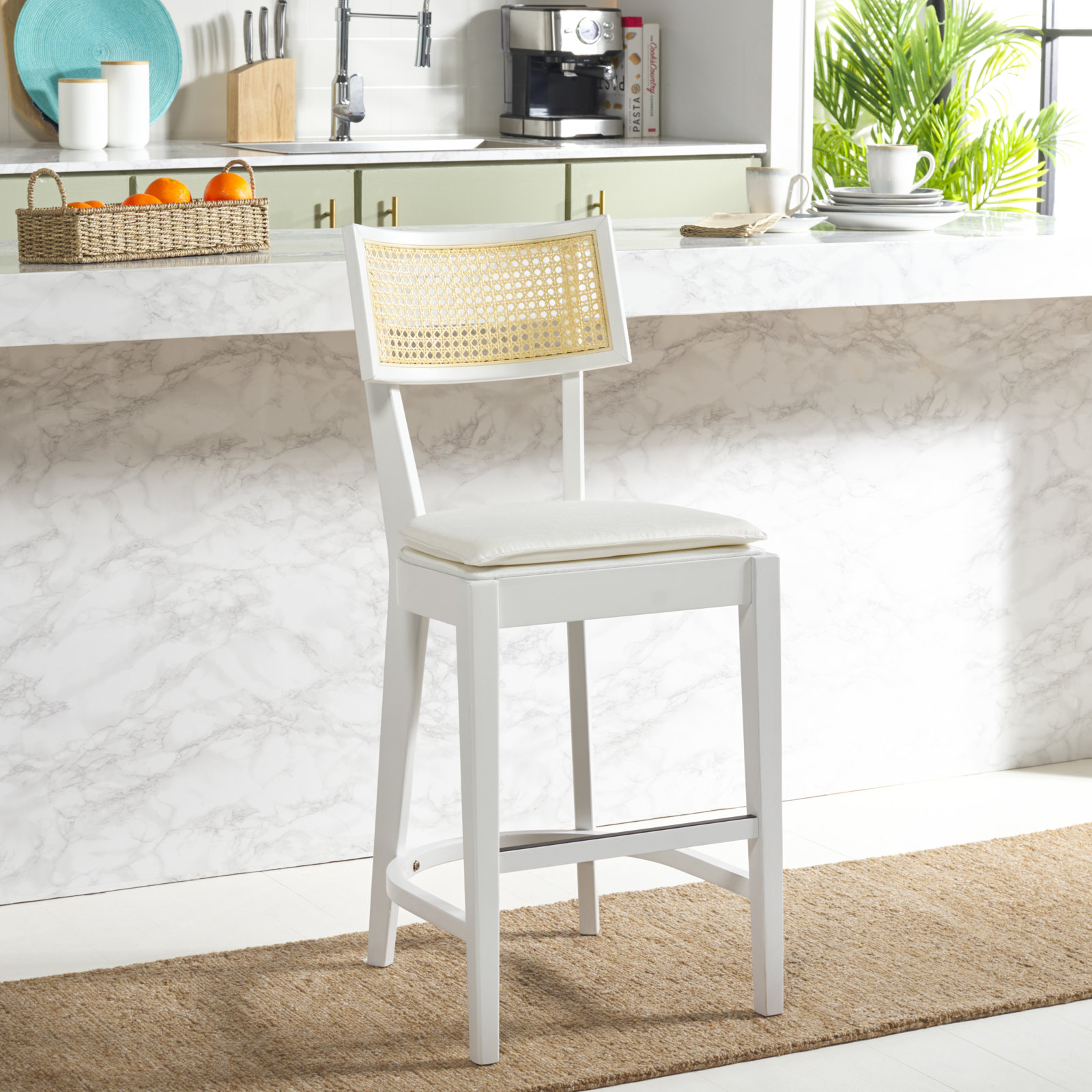 Tarrington Bar and Counter Stool, Natural/White, Counter Stool (26.6" Seat Height)