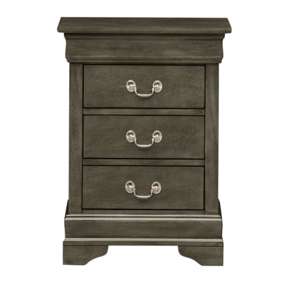 Louis Phillipe Nightstand with 3 Drawers Bed Side Table  Nightstand Bedroom End Tables