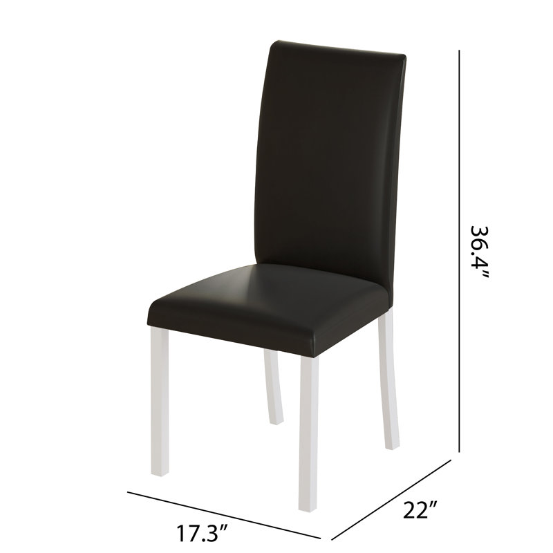 Chaise parsons en polyuréthane Neli, Noir, noir, noir, noir, Blanc