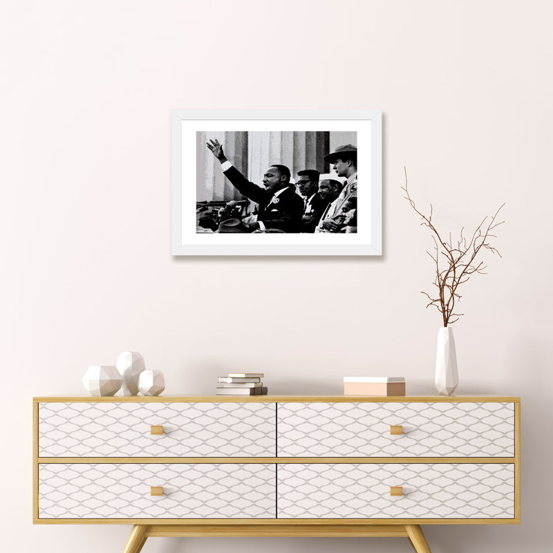 Martin Luther King - reproduction de photo, H 16 po x l 24 po x P 1 po, Papier encadré blanc