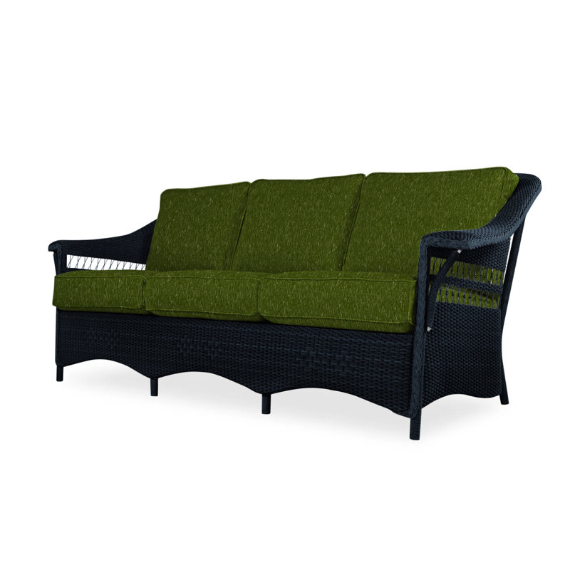 Nantucket Outdoor 3 - Seat Patio Sofa, Hansen Sky, Ebony
