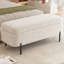 Banc de rangement rembourré crème moderne avec coussin, entrée de chambre à coucher, assemblage complet