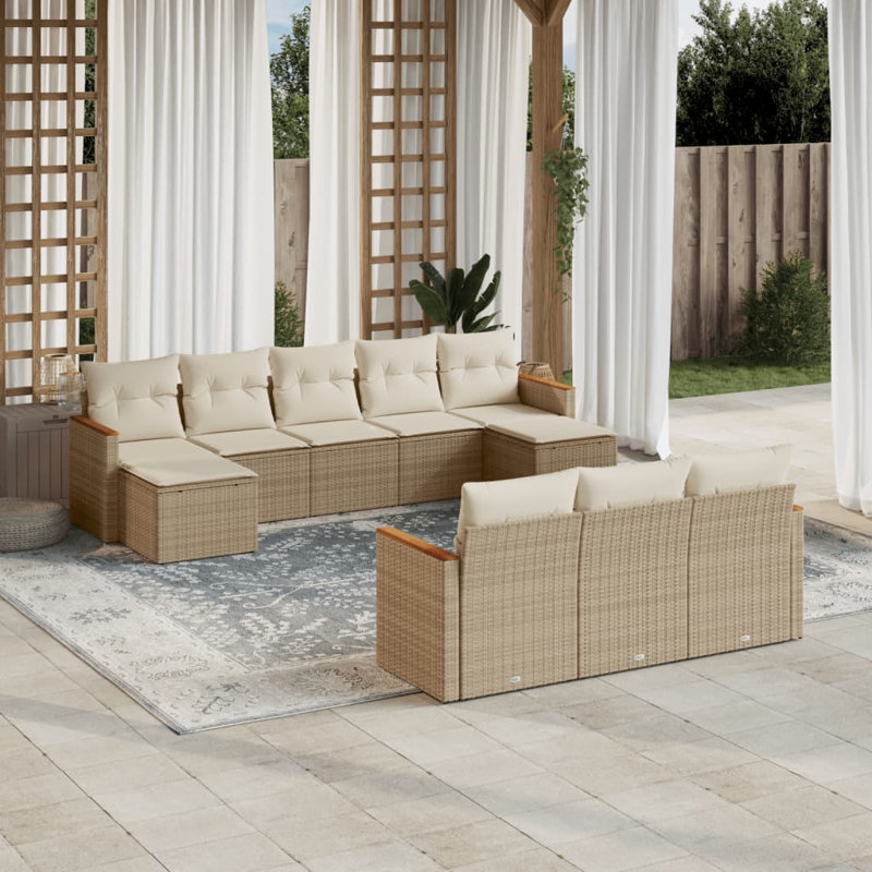 Ensemble de canapé de jardin Vidaxl beige, blanc crème