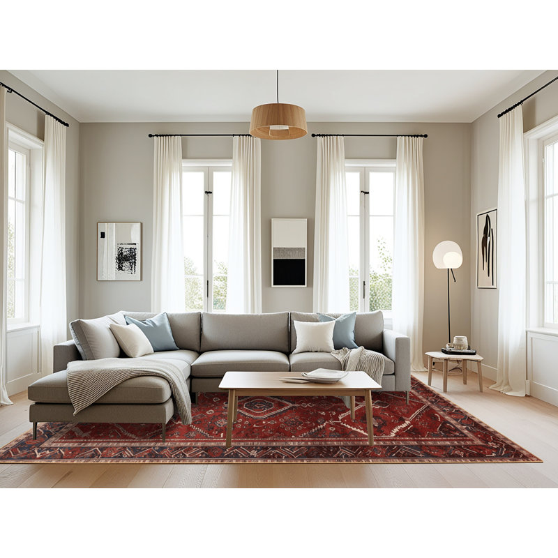Tapis brun lavable à la machine, Rectangulaire 8 pi x 10 pi