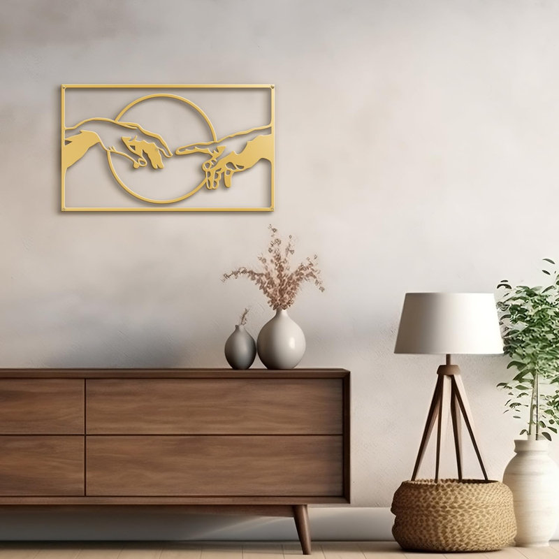 Décoration murale en métal, Or, H 12 po x l 18 po x P 0,05 po