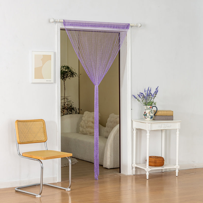 2pcs 39 X 78 Inch Door String Curtain Wall Panel Fringe Window Decorative String Curtain, Purple