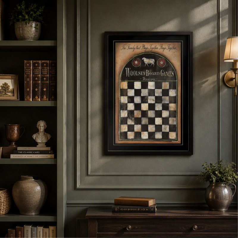Art mural encadré, "Woolsey Board Game" par Pam Britton,
