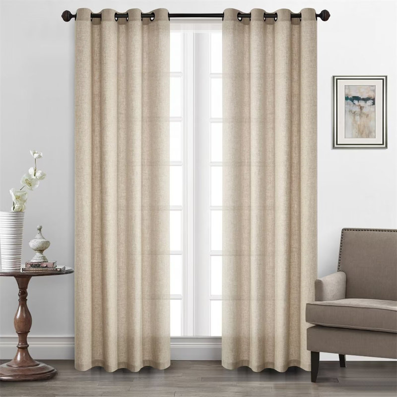Rideau en polyester Yue, L 52 po x L 96 po