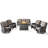 Deb 6-Pieces Outdoor PE Wicker Patio Conversation Set with Fire Pit and Cushions-1069002008-1069001991