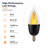 Euri Lighting LED Flame Bulb, 1W, 80 lm, 6W Eq., 1800K, E12, Black Base, UL