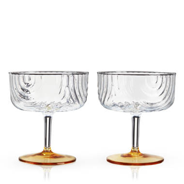 Twine Tulip Cocktail Coupe Glasses - Vintage Gold Amber-Tinted Drinking  Stemmed Cocktail Tumblers, Martini Champagne Colored Wine Cups, Perfect  Housewarming Gift- 9 Oz, Set of 2, Copper Brown – Twine Living