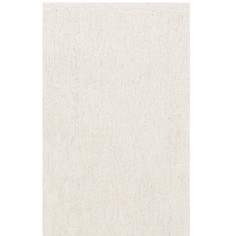 Tapis de couleur unie en coton touffeté à la main ébène, Rectangulaire 3 pi x 5 pi