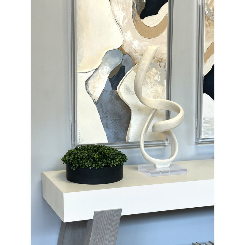 Boxwood 6" Artificial in Fiberstone Planter