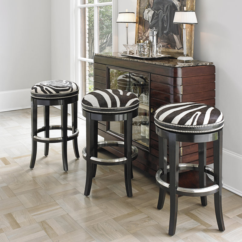 Zebrano Swivel Stool, Counter Stool (27" Seat Height)