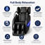 Fauteuil inclinable de massage Zero-Gravity à pression d'air pour tout le corps, housse en polyuréthane noir, 6 roulettes pour la thérapie du cou et de la taille