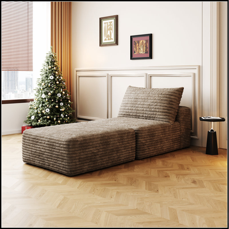 Canapé-lit convertible polyvalent avec coussin et dossier pour un confort et une flexibilité ultimes, Chameau
