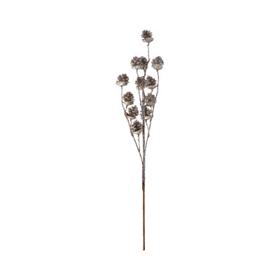 Plastic Pinecone Stem With Glitter