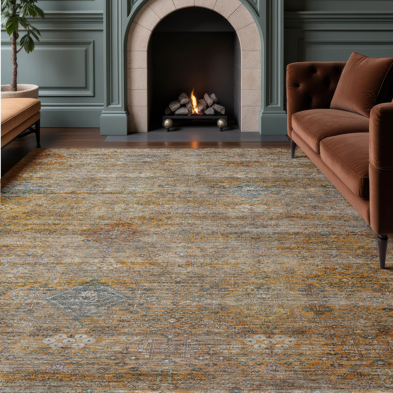 Rug, Terracotta, 9' x 12'
