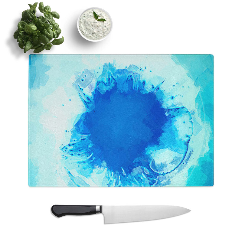 Glass Impossible View in Abstract Chopping Board, 39 cm W x 28.5 cm L