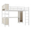 Lit mezzanine en métal pour enfants, adolescents et adultes avec garde-robe, bureau et tablettes de rangement-1523581712