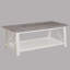 Ensemble de 3 tables basses blanches et brunes et 2 tables de bout carrées