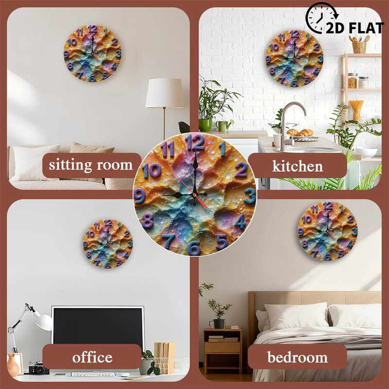 Horloge à chiffres avec texture irisée