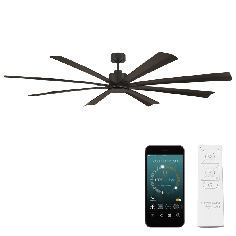 Ventilateur de plafond intelligent à 8 pales avec télécommande incluse, fonctionne avec Alexa et l'application iOS / Android