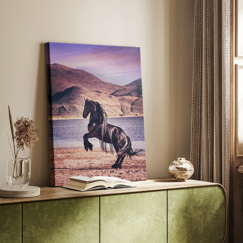 Sunlit Horses II - galerie sur mesure Cavas, H 27 po x l 18 po