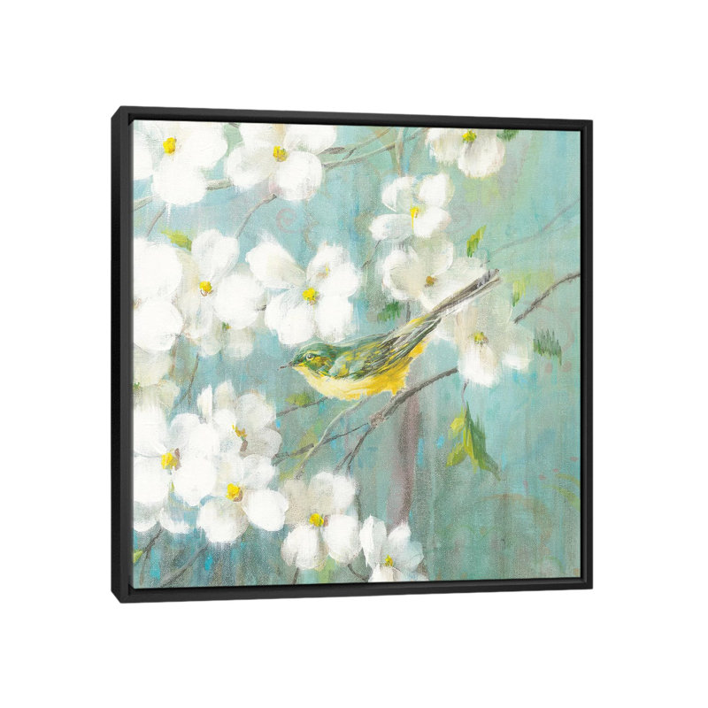 " Spring Dream VI " by Danhui Nai, 18" H x 18" W x 1.5" D, Black Framed Canvas, No Matte