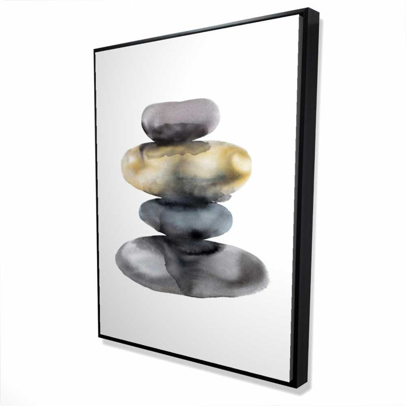 Hot Stones - Art spirituel beige sur toile pour la décoration intérieure