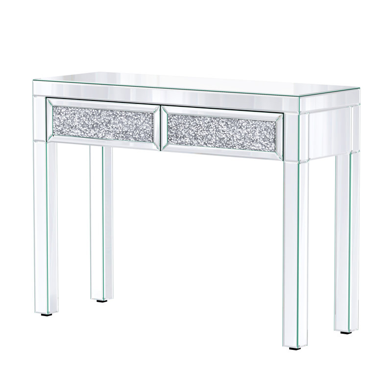 Mirrored Crushed Diamond Console Table