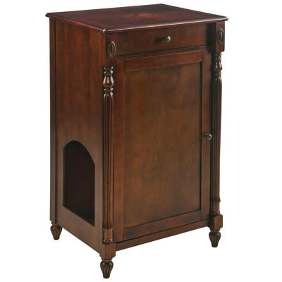 Cat Litter Box Enclosure End Table With Shutter Door