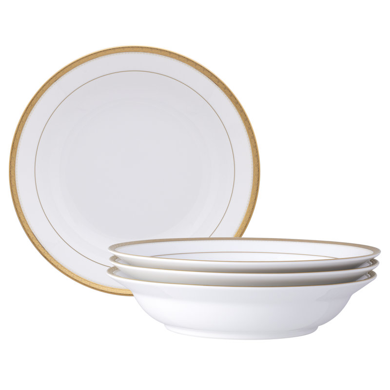 Ensemble de 4 bols Noritake Charlotta, 10 po, 25 oz, Doré