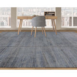 Hand-Knotted High-Quality Dark Blue Area Rug