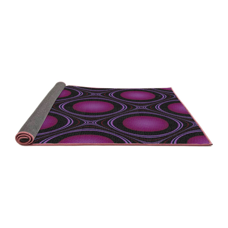 Tapis de zone rose à motif, Rond 4 pi