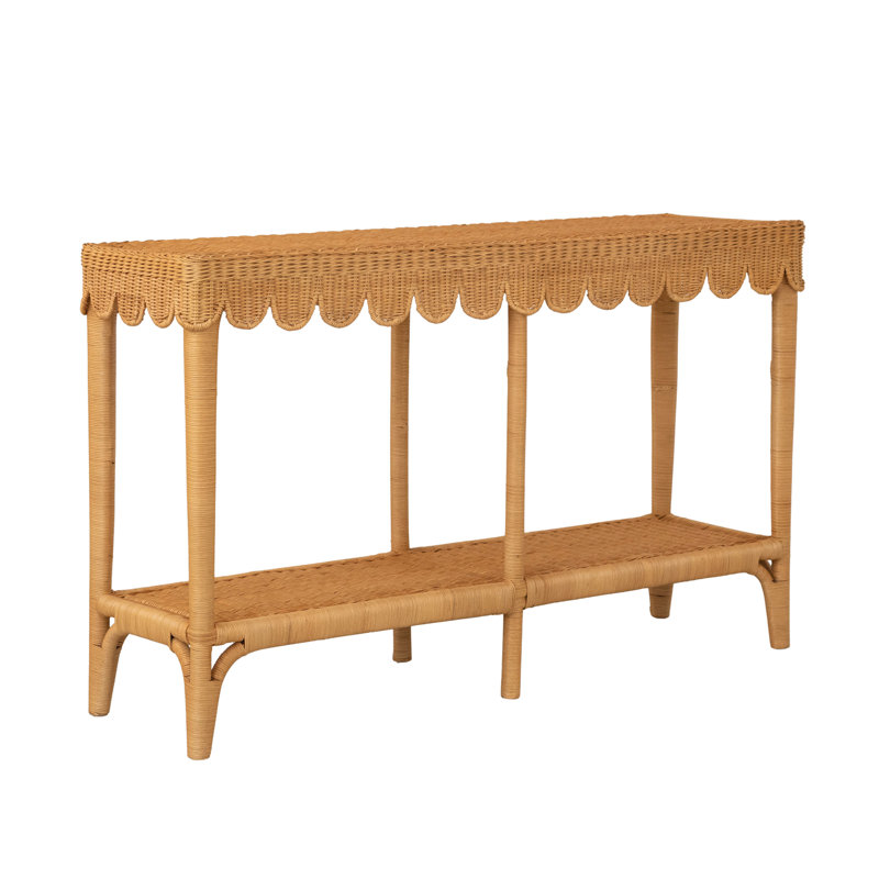 Console festonnée en rotin