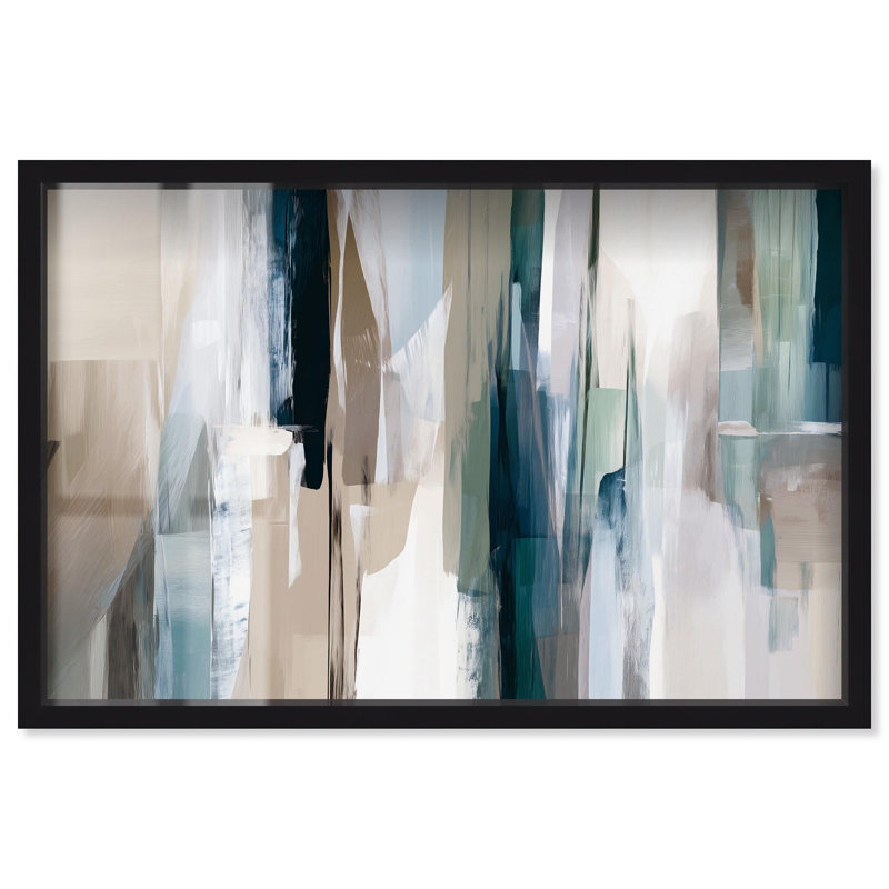 Art mural abstrait à colonnes colorées, H 11 po x l 16 po, Noir