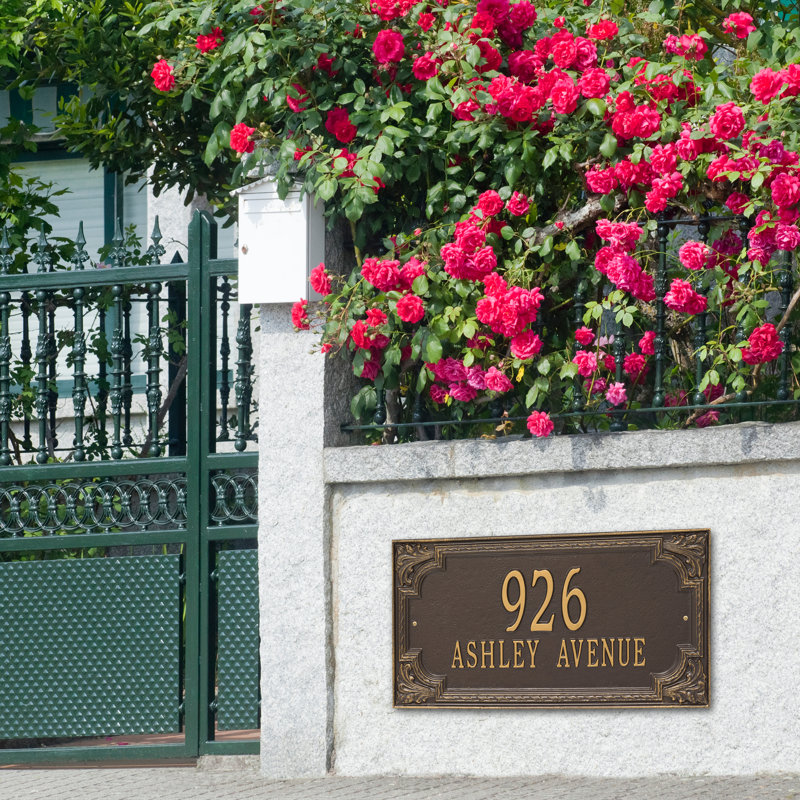 Plaque d'adresse murale sur 2 lignes Signature Series, Bronze, Or, Oui