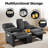 Manual Reclining Loveseat With Center Console, Cup Holders & Storage, Push-Back Recliner Sofa With Pillows For Living Room-226831568
